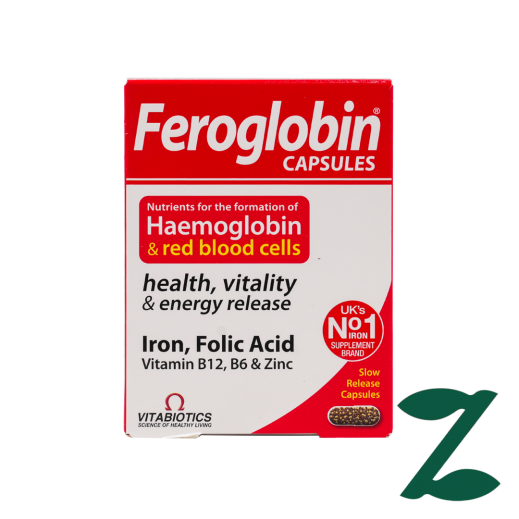 Feroglobin Vitabiotics B12 - 30 Capsules - Delivered by Pharmazone - delivered by Taw9eel Fast