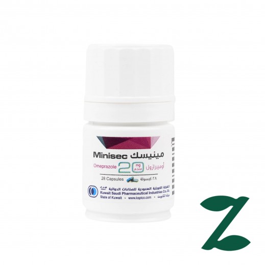 Minisec 20mg For Heart Burn & Esophageal Reflux 28 Capsules - Delivered By Pharmazone - delivered by Taw9eel Fast