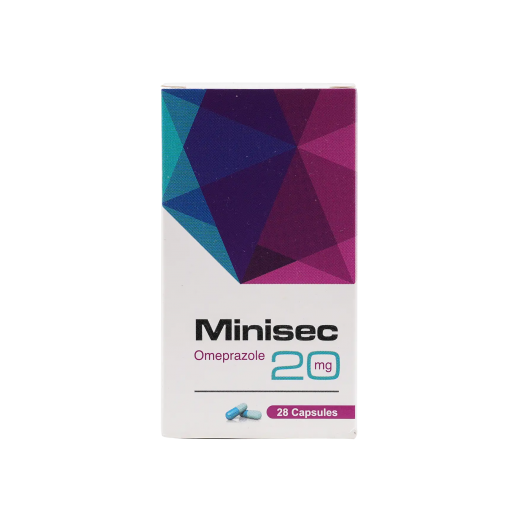 Minisec 20mg For Heart Burn & Esophageal Reflux 28 Capsules - Delivered By Pharmazone - delivered by Taw9eel Fast