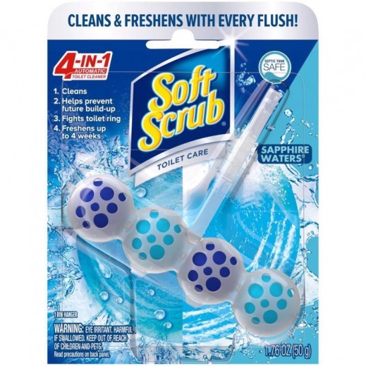 Soft Scrub 4-In-1 Sapphire Waters Scent Toilet Bowl Tablet Cleaner 50 g - delivered by Taw9eel within 1 working day 