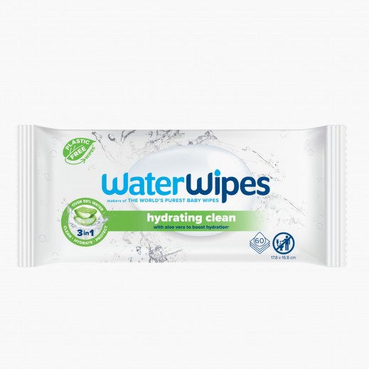 WaterWipes Aloe Vera Hydrating Clean 60`s Wipes