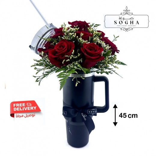 Sogha Luxury Tumbler With 10 Red Roses - delivered by Delivered by Sogha within 3 hours 