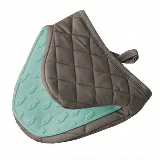 Silicone & Cotton Oven Mitt Grey - 1 Piece
