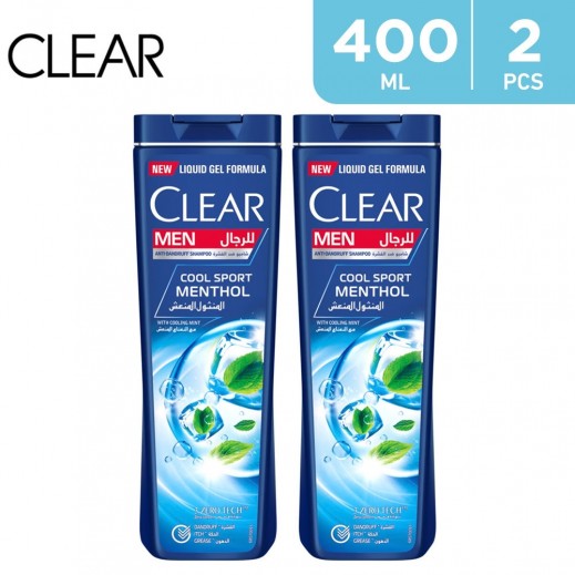 Clear Cool Sport Menthol Shampoo 2 x 400 ml - delivered by Taw9eel Fast