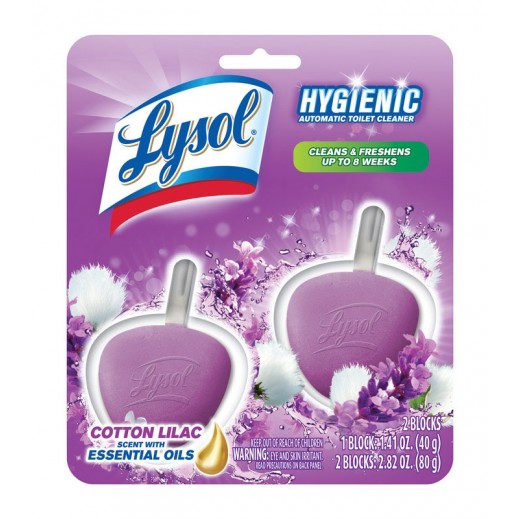 Lysol Hygienic Cotton Lilac Scent Automatic Toilet Bowl Cleaner 2.82 Oz Tablet - delivered by Taw9eel within 1 working day 