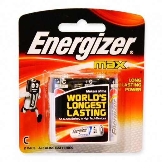 Energizer Max Alkaline C Size Battery 2 Pack توصيل