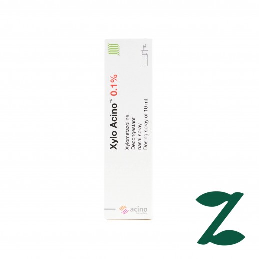 Xylo-Acino 0.1% Decongestant Nasal Spray 10 ml - Delivered by Pharmazone - delivered by Taw9eel Fast