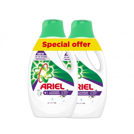 Ariel Lavender Freshness Liquid Laundry Detergent (2 x 1.8 L)