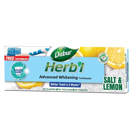 Dabur Herbal Whitening Natural Toothpaste (150 g + Toothbrush)
