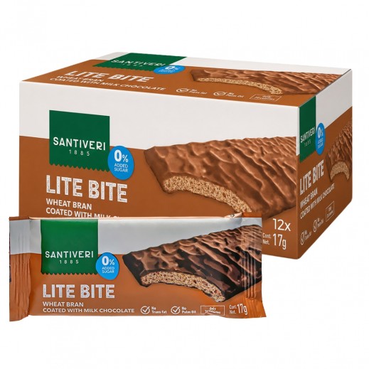 Santiveri Lite Bite No Added Sugar Milk Chocolate 12 x 17 g