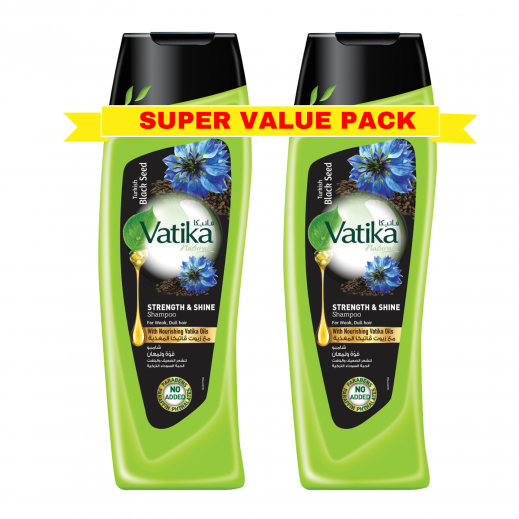 Vatika Naturals Turkish Black Seed Strength and Shine Shampoo 2 x 400 ml - delivered by Taw9eel Fast