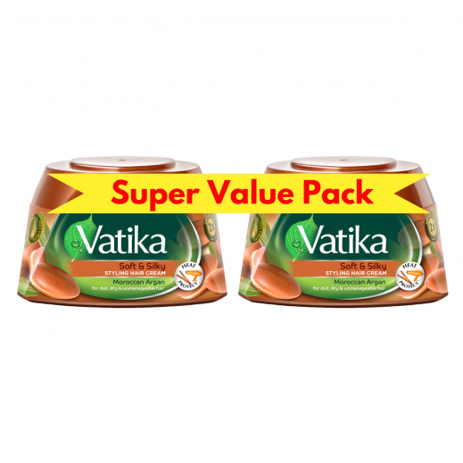 Vatika Moroccan Argan Styling Hair Cream 2 x 140 ml - delivered by Taw9eel Fast