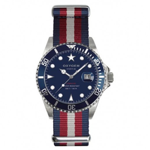 Oxygen Diver Atlantic Watch For Unisex Navy/Rouge/Brown EX-D-ATL-40