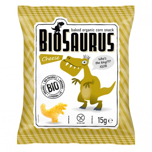 Biosaurus Organic Baked Corn Snack with Cheese 15 g - delivered by Taw9eel Fast