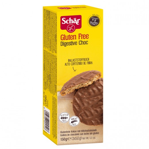 Schar Gluten Free Chocolate Digestive Biscuits 150 g - delivered by Taw9eel Fast