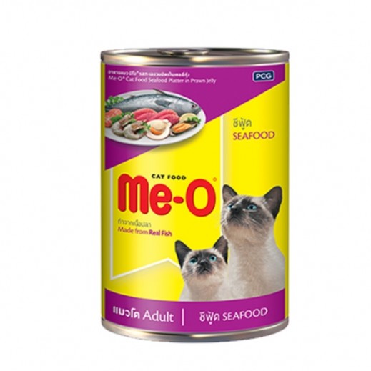 Me-O Seafood Platter In Prawn Jelly Adult Cat Food 400 g  - delivered by Taw9eel Fast