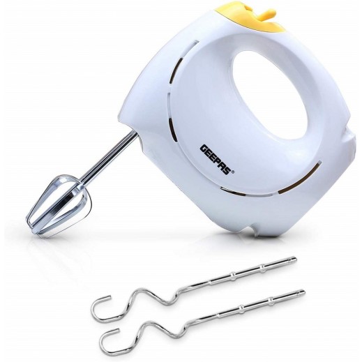 GEEPAS Hand Mixer 7 Speeds 150 W - White