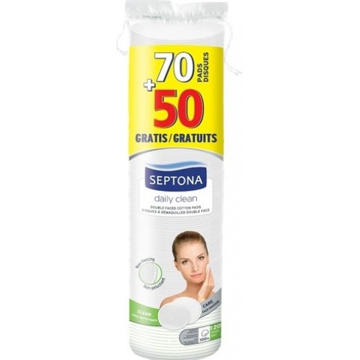 Septona Daily Clean Cotton Facial Pads 70 + 50 Free