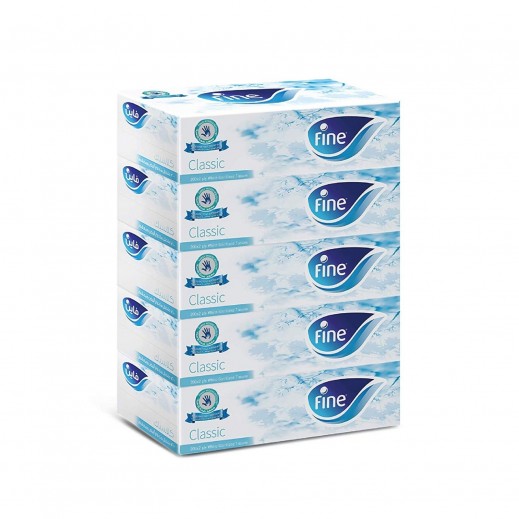 Fine Classic Facial Tissues 200 x 2 ply (5 Pieces) - delivered by Taw9eel Fast