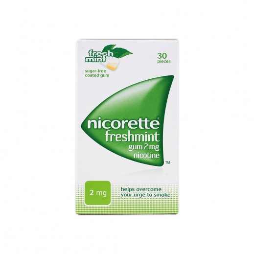 Nicorette Freshmint Gum 2mg Nicotine 30 Pieces - delivered by The Pharmacy - within 2 Hours