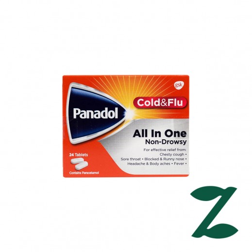 Panadol Cold & Flu All In One 24 Tablets - Delivered By Pharmazone - delivered by Taw9eel Fast
