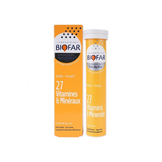 Biofar Effervescent Tri-Activ 27 Vitamines & Minerals 90g - delivered by The Pharmacy - within 2 Hours