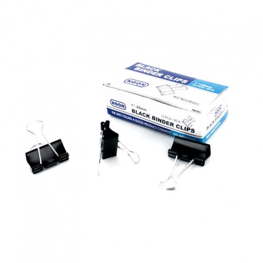 Noon Black Binder Clips 25mm