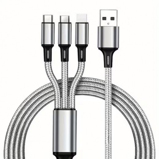 X-Hanz 3in1 Fast Charging 100W USB Cable - delivered by Taw9eel Fast