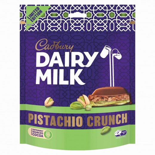 Cadbury Pistachio Crunch Chocolate Bag 145g - delivered by Taw9eel Fast