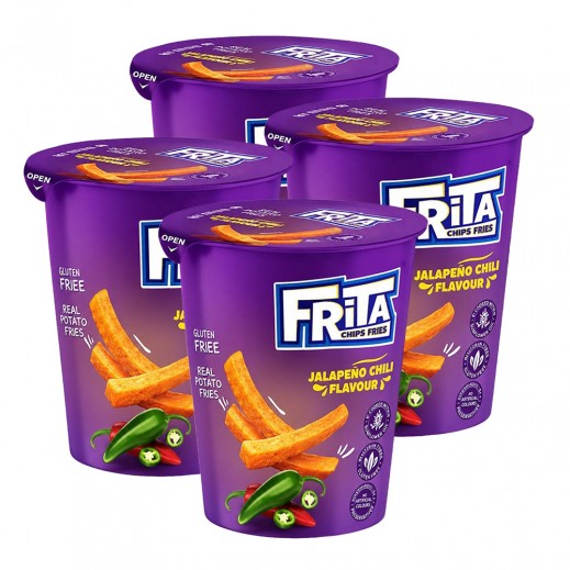 Frita Jalapeno Chili Flavour Chips Fries 4 × 40g