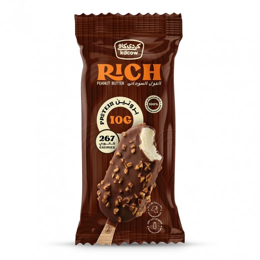 Kdcow Rich Peanut Butter Protein Stick Ice Cream 120ml - delivered by Taw9eel Fast