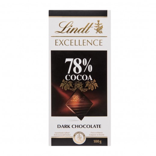Lindt Excellence 78% Cocoa Dark Chocolate 100 g - delivered by Taw9eel Fast