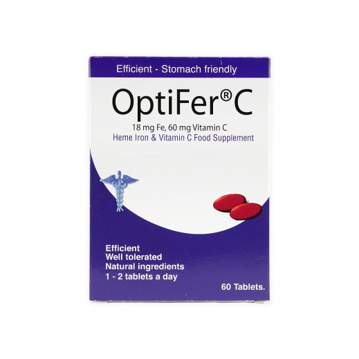 Optifer C 18 mg Iron + 80 mg Vitamin C 60 Tabs - Delivered by Pharmazone - delivered by Taw9eel Fast