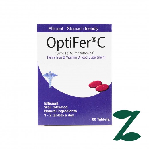 Optifer C 18 mg Iron + 80 mg Vitamin C 60 Tabs - Delivered by Pharmazone - delivered by Taw9eel Fast
