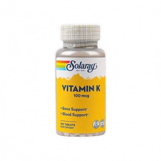 Solaray Vitamin - K 100mcg 100 Tablets - delivered by The Pharmacy - within 2 Hours