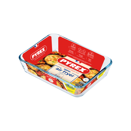 Pyrex Airfryer Rectangular Dish 19 × 14 × 5cm - 0.8 L - delivered by Gogaes Trading Co Delivery within 3 Working Days