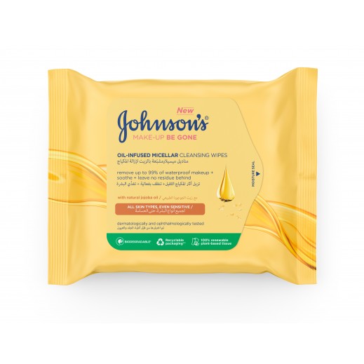 Johnson's Micellar Cleansing Wipes With Natural Jojoba Oil 25Pcs