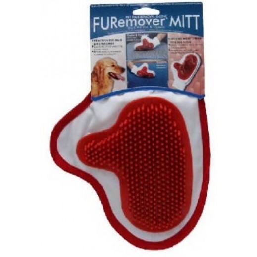Fancy Fur Pet Grooming Mitt - Red - delivered by Taw9eel within 1 working day 
