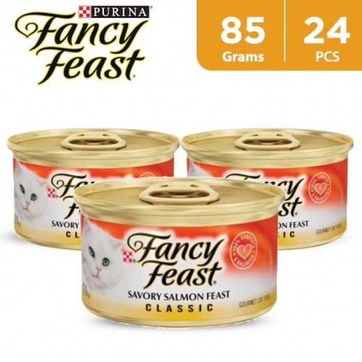 Wholesale - Fancy Feast Savory Salmon Feast , Classic (Cats Food) 85 g (24 Pieces) 