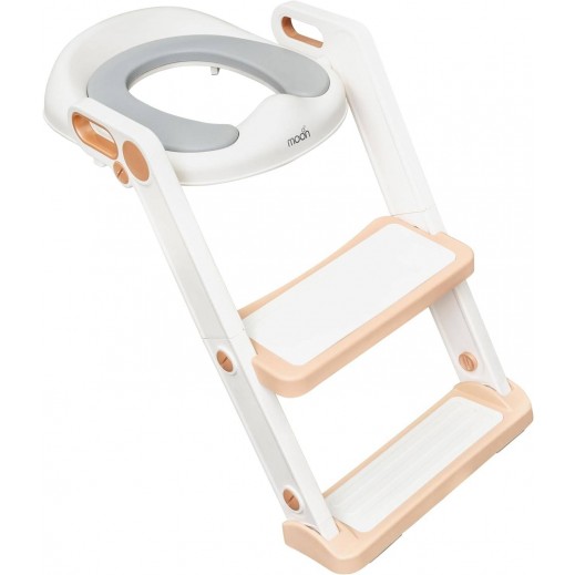 Kids Step Stool Potty Trainer Seat 6+ months - White and Gold By Moon - delivered by Smart Choice within 24 hours 