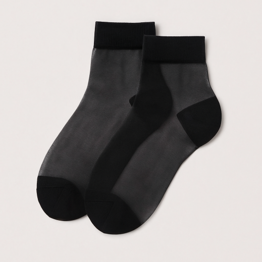 Bamboo 72 Pairs Women’s Black Short Sheer Disposable Socks - Free Size