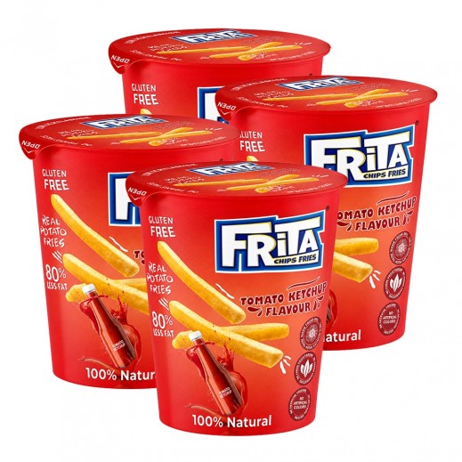 Frita Tomato Ketchup Flavour Chips Fries 4 × 40g