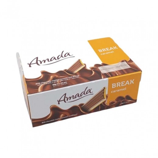 Amada Break Caramel Coated Chocolate Biscuit 24 x 20 g