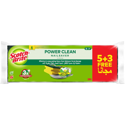 Scotch Brite Classic Nail Saver Sponge 5 + 3 free