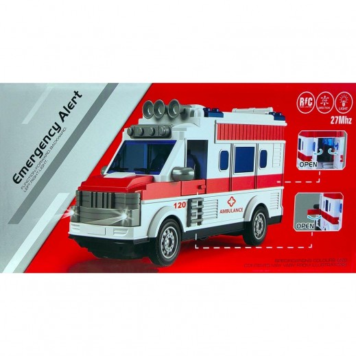 Police Ambulance Rescue Car Toddler Bedding Set - 4 Piece Light Blue Boys Bed Set With Comforter & Sheets