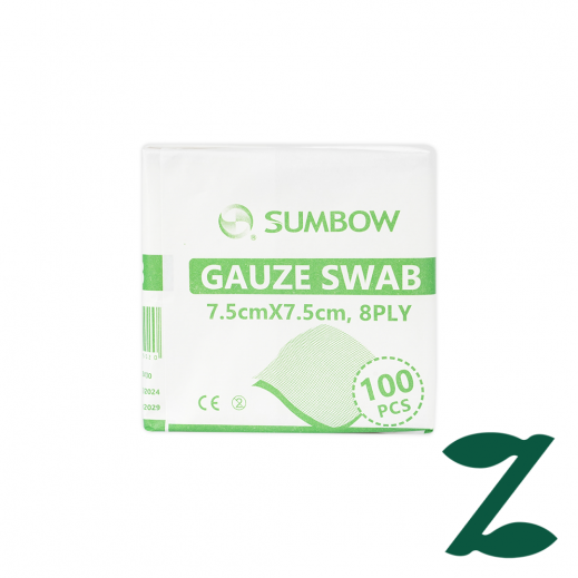 Sumbow Gauze Swab 7.5 Cm x 7.5 Cm - 8Ply - Delivered by Pharmazone - delivered by Taw9eel Fast