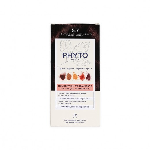 Phyto Hair Color 5.7 Light Chestnut Brown - delivered by The Pharmacy - within 2 Hours