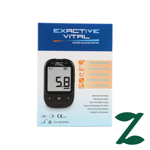 Exactive Vital Glucometer + 25 Stripsv+ 25 Lancetsv(mmol/dL) - Delivered by Pharmazone - delivered by Taw9eel Fast