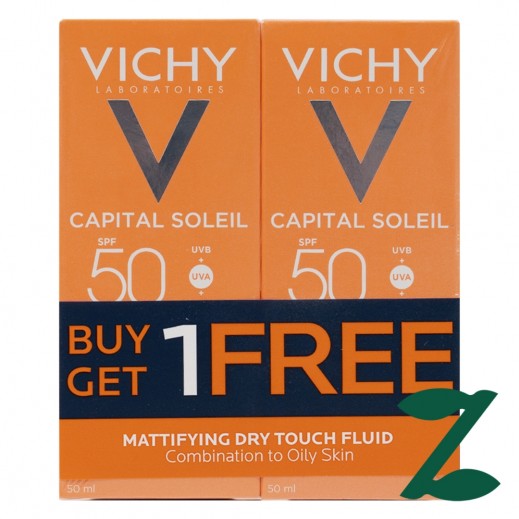 Vichy Capital Soleil Spf 50+ Mattifying Fluid (1+1) 50 ml - Delivered by Pharmazone - delivered by Taw9eel Fast