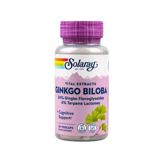 Solaray Ginkgo Biloba +Cognitive Suport 60 Capsules - delivered by The Pharmacy - within 2 Hours